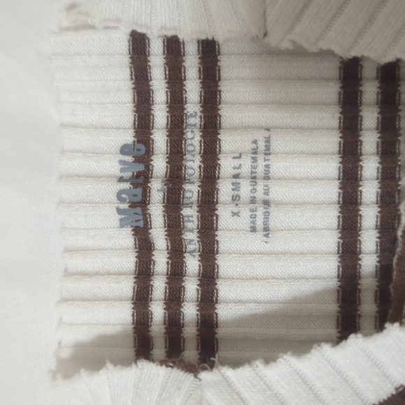 Anthropologie Maeve Mock Neck Tank, Color White/Tan Size XS - Picture 15 of 16